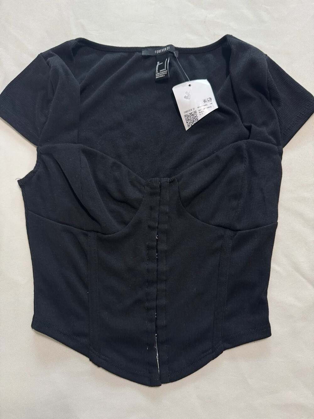 Ribbed Corset Crop Top Coquette Y2K Soft Glam Going Out NWT